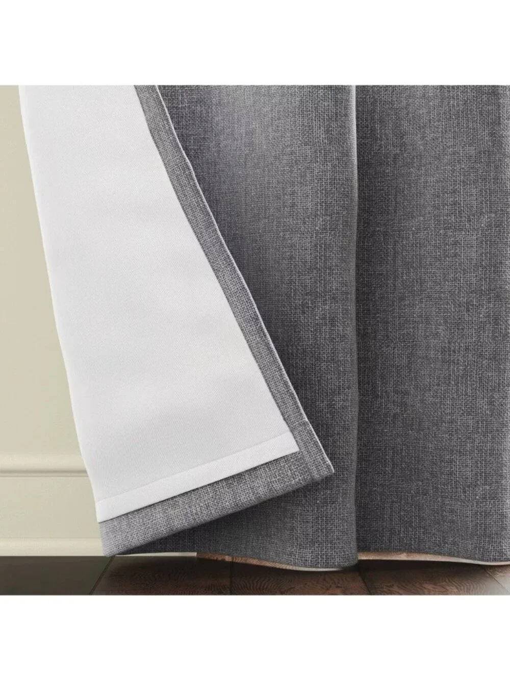 Threshold Aruba Tie Top Hang Blackout & Lined Gray Curtain Panel 50